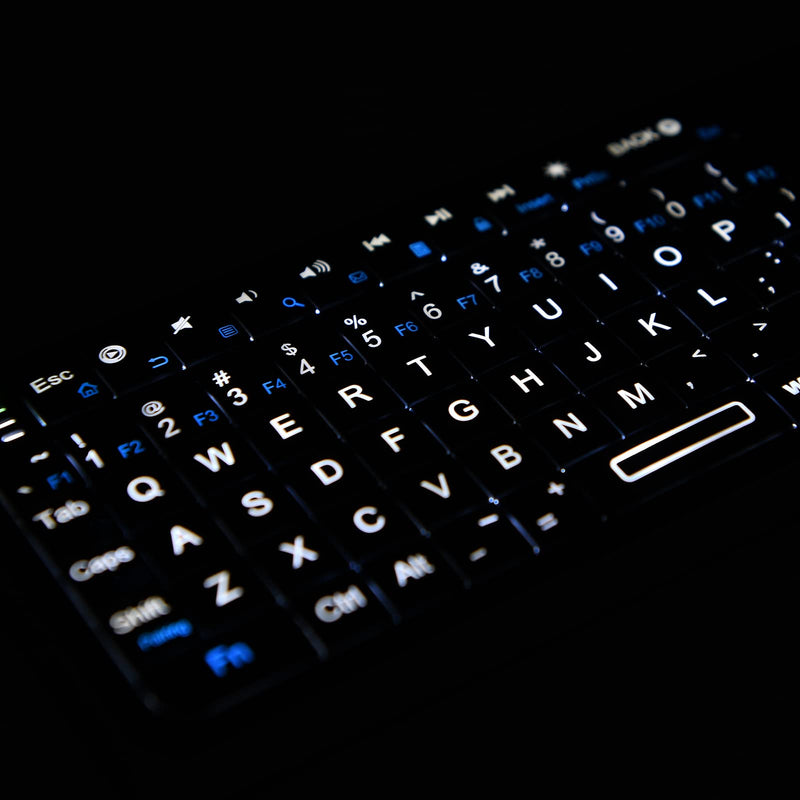 Rii K06 Mini Bluetooth Keyboard,Backlit 2.4GHz Wireless Keyboard with IR Learning, Portable Lightweight with Touchpad Compatible with Android TV Box， Mac, Laptop, Windows (Bluetooth Version)