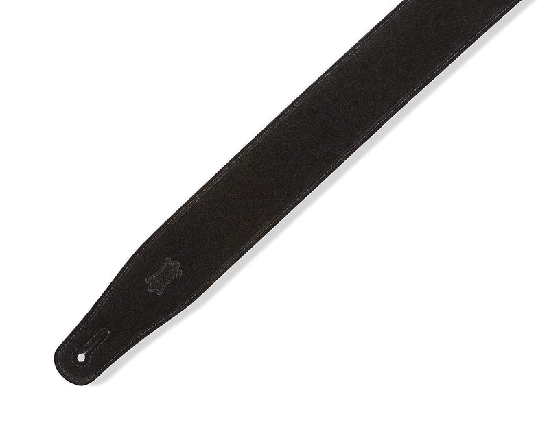 Levy's Leathers Right Height Guitar Strap with RipChord Quick Adjustment Technology; 2.5" Wide Suede - Black (MRHSP-BLK)