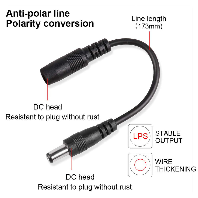 [AUSTRALIA] - Mr.Power Reverse Polarity Converter Cable 5.5 X 2.1 for Keyboard Guitar Effect Pedal (2 pcs) 2 pcs 