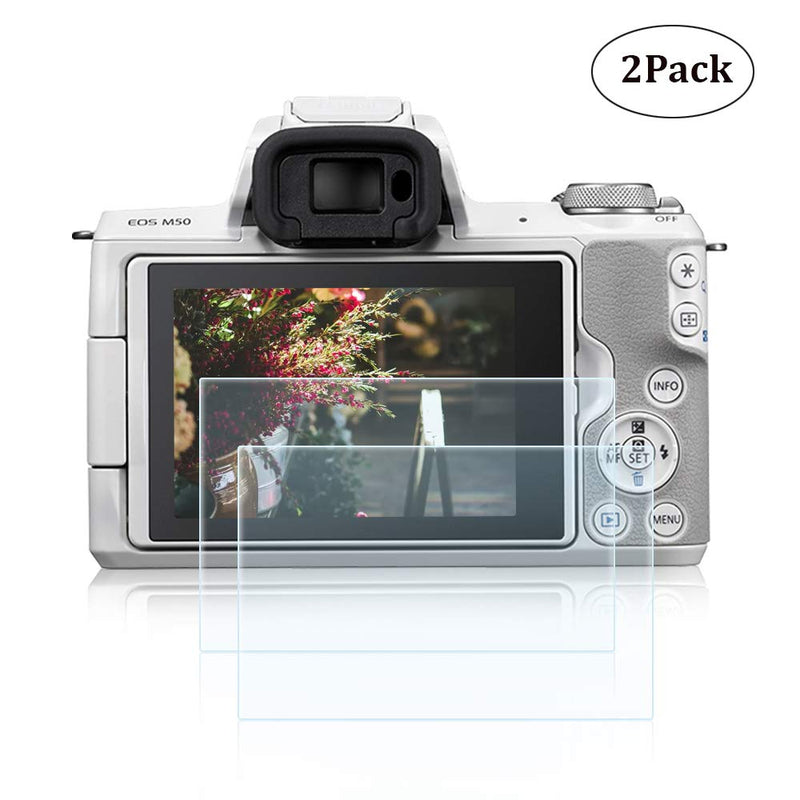 Poyiccot for Canon EOS M50 Mark II screen protector, 2Pack Fit for EOS M50 M50 Mark II Screen Protector, Optical 9H Hardness 0.3mm Ultra-Thin DSLR Camera Tempered Glass Screen Protector for EOS M50 M50 Mark II