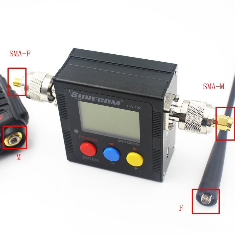 Surecom SW-102 125-525Mhz Digital VHF/UHF Antenna Power & SWR Meter+MF connector