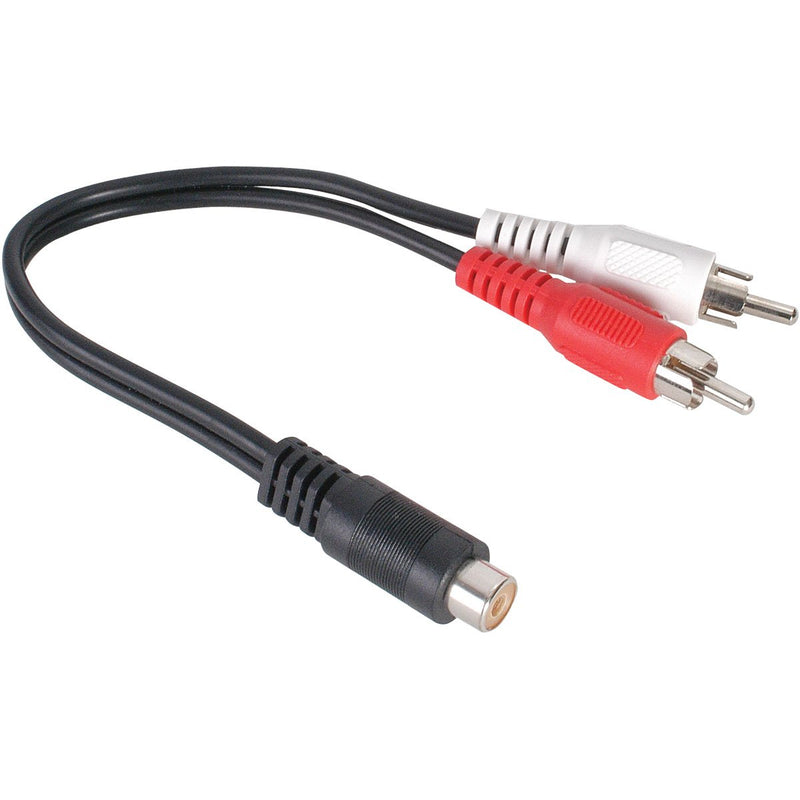 Steren 255-025 6-Inch Y 2-RCA Plugs to RCA-Jack Cable