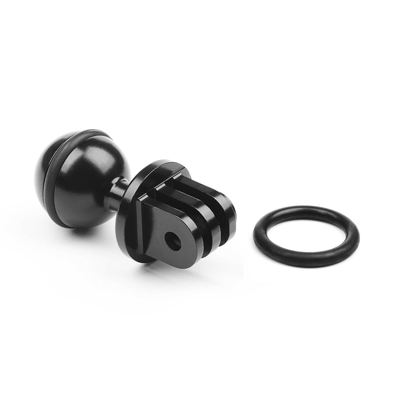 [AUSTRALIA] - QKOO Aluminum Ball Mount for GoPro Hero 10 9 8 Max 7 (2018) 6 5 4 3 Black Silver Session, Osmo Action, AKASO, SJCAM - Ball Head Mount Adapter (1-Inch Diameter Ball) with 3/8'' Screw Hole + Thumb Screw 