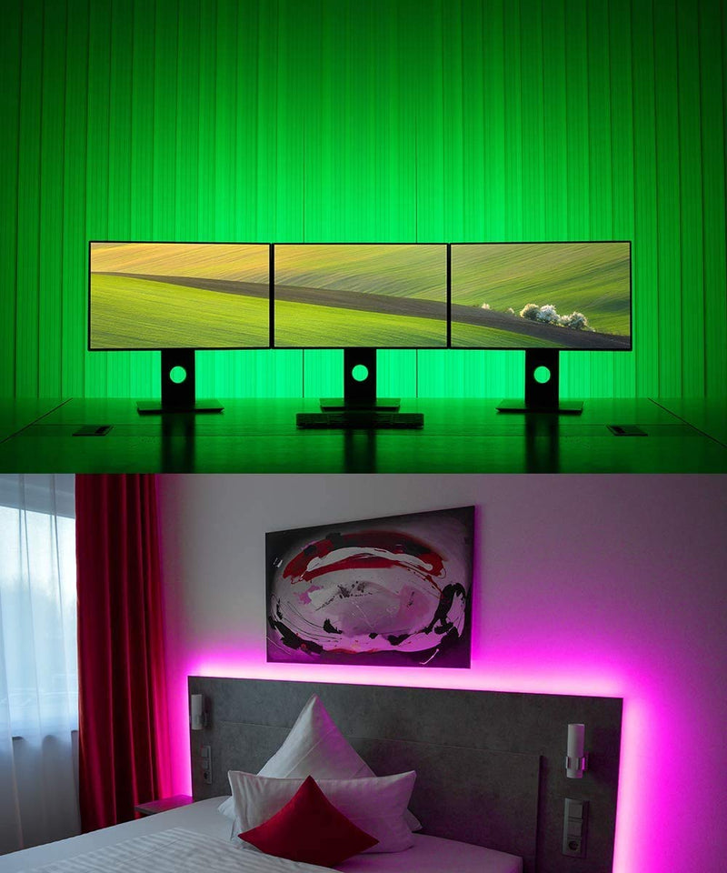 [AUSTRALIA] - LED Strip Lights with 12V UL Certification Power Supply 19.7FT 5050 RGB 44keys Remote Multi Color Light Strip can Cut Optional Flexible Led Strip Decoration for Home TV Party（Gift Connectors） 