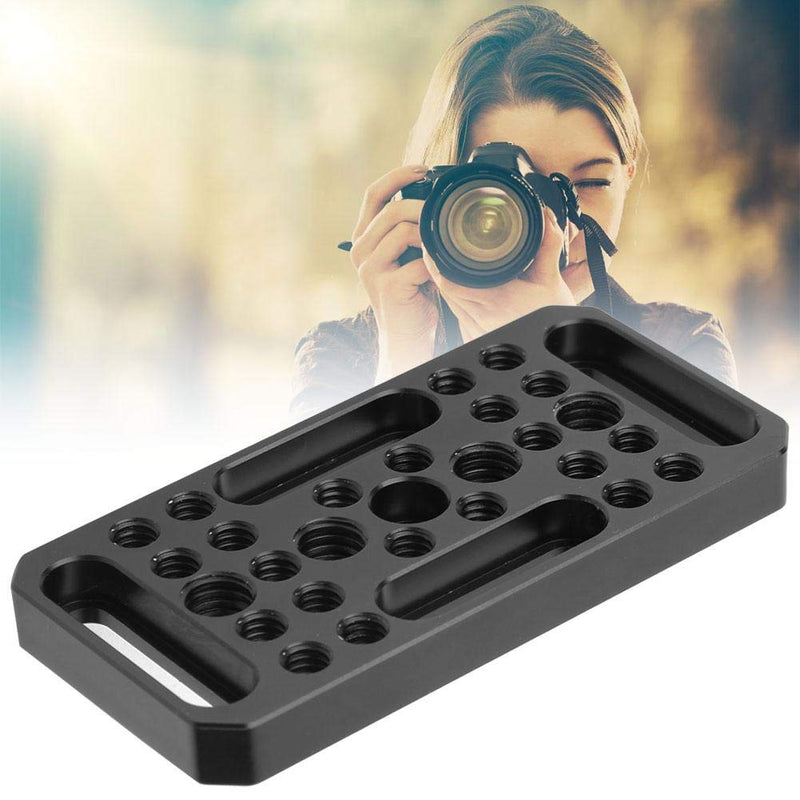 Camera Expansion Plate,Universal Metal Video Switching Cheese Camera Easy Plate with 1/4 and 3/8 Screw Holes for DSLR Cam