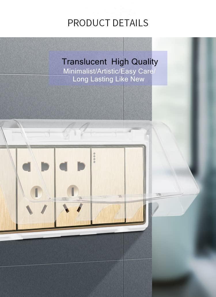 [AUSTRALIA] - Fielect 2Pcs Weatherproof in Use Outlet Cover Plug Receptacle Protector for Retrofit Siding Construction Transparent 118 Type 170x95x41mm 