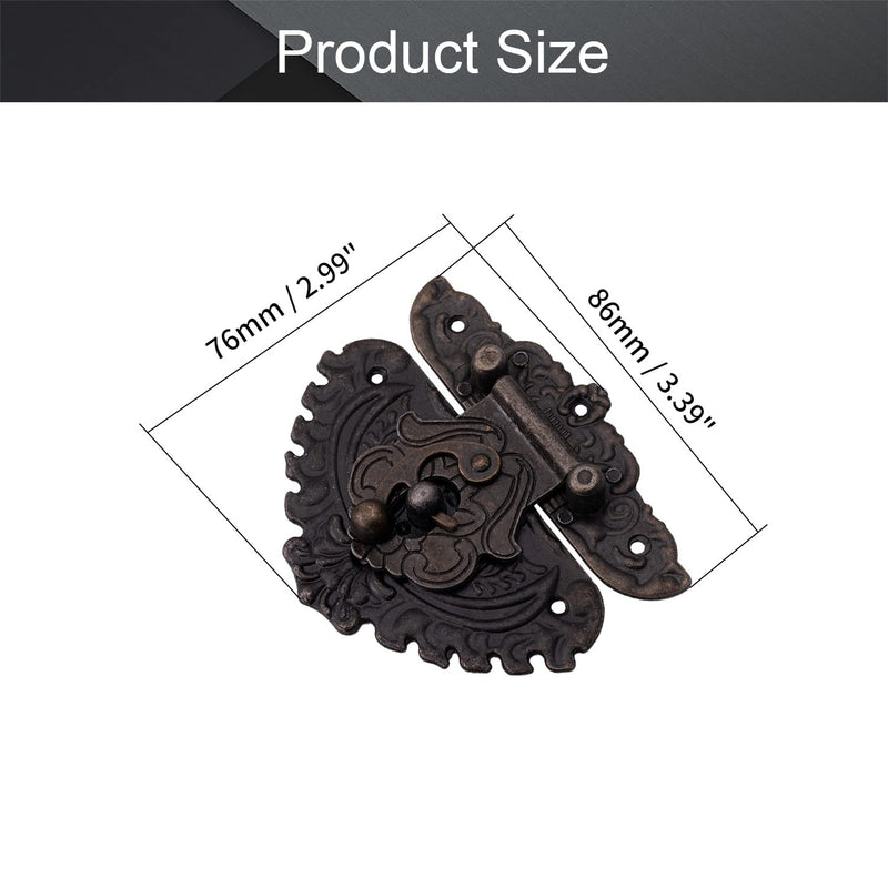 MroMax 1 Sets Closed Hasp Lock 3.39" x 2.99"Rectangular Hasp Lock Zinc Alloy Latch Lock Bronze Tone 86mm x 76mm (LxW)