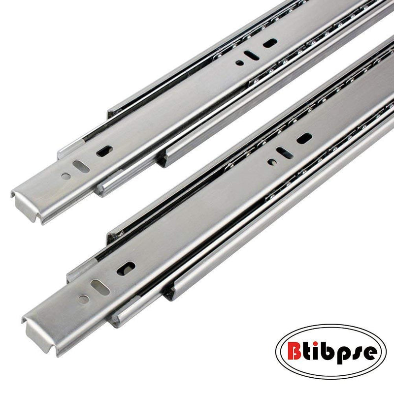 Btibpse BT-6985 2 Pcs 3-fold Full Extension Ball Bearing Drawer Slides 4.5cm Width (10 inches) 10 inches