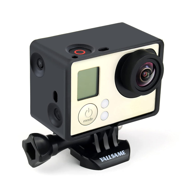 YALLSAME Frame Mount Protective BacPac Housing Case with Lens Cap for GoPro Hero 4 Black / Hero 4 Silver / Hero 3+ / Hero 3 Action Camera Ideal for Hiking / Traveling Recording BacPac Frame for HERO3/3+/4 Black Silver