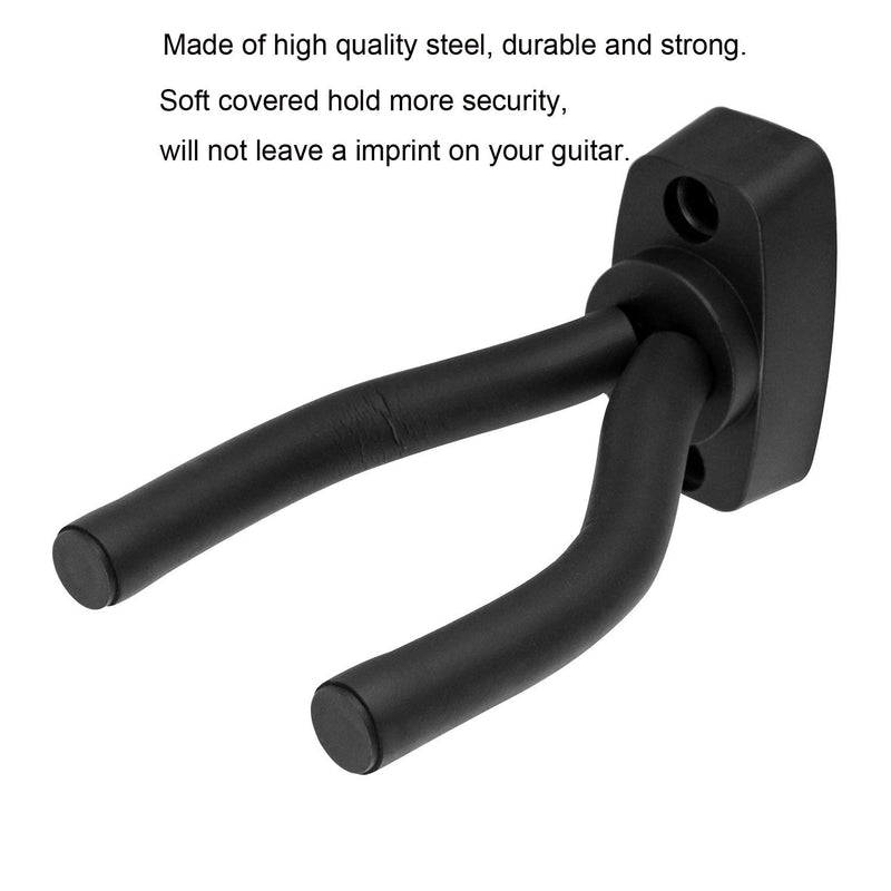 QWORK Guitar Hook, 4 Pack Wall and Mount Guitar Bracket Hanger Hook, Metal Holder Hanger for All Size Guitars, Rifles, Shot guns