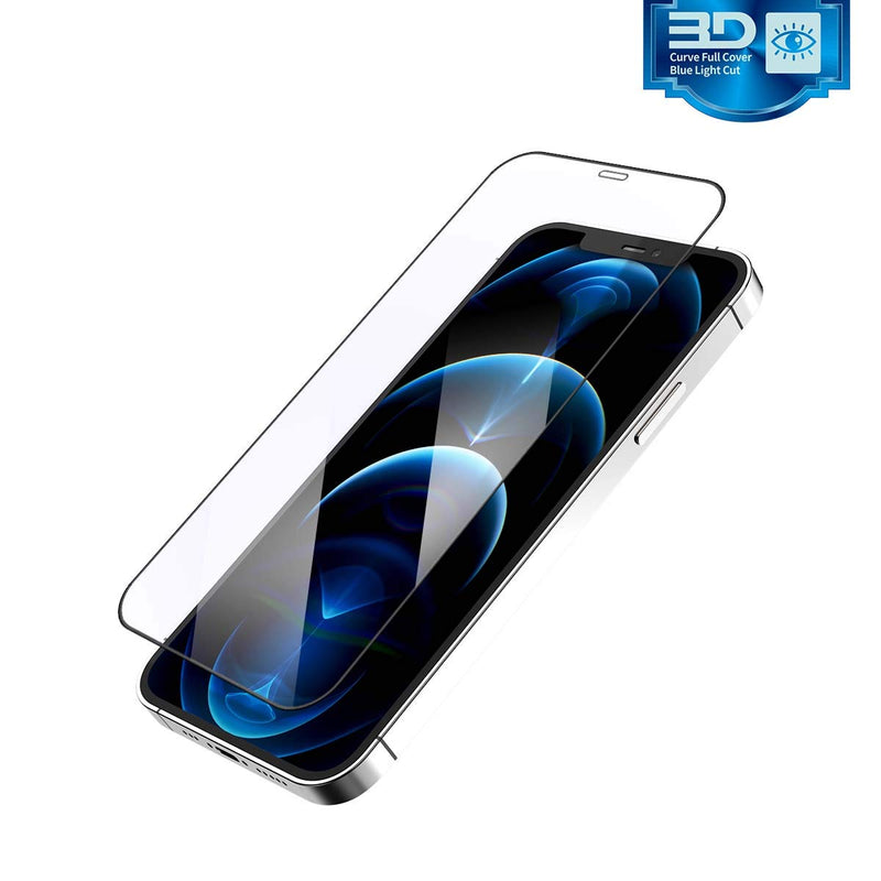 MOCOLL iPhone 12 Pro Max Blue Light Screen Protector Full Coverage Anti Fatigue Tempered Glass Screen Cover Saver (6.7") [Eye Protector] [Edge-to-edge] [9H Diamonds Hard] [Bubble-Free] [Stronger Shatterproof] [EASY INSTALLATION] 0.26mm thin