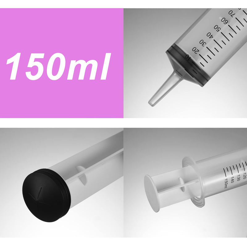 2 Pack 150ml Large Syringes Big Syringes, Large Garden Syringe for Scientific Labs, Measuring, Watering, Refilling (150 ML) 150 ML