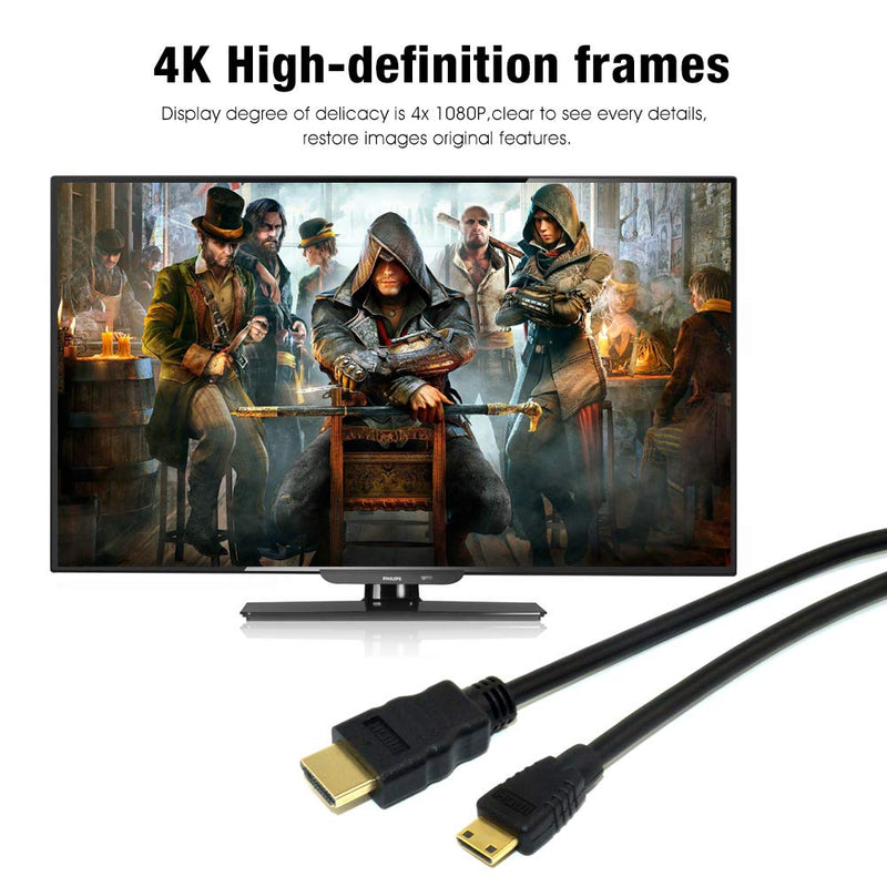 [AUSTRALIA] - CBUS 5ft HDMI to Mini HDMI Cable for Nikon D3500, D7500, D850, D500, Canon EOS R, EOS RP, EOS 5D Mark IV, EOS 6D Mark II, 77D, 80D, Rebel SL3, SL2, T7, T7i, T6, VIXIA HF G50, HF G40, HF G21, XF405 5 Feet 