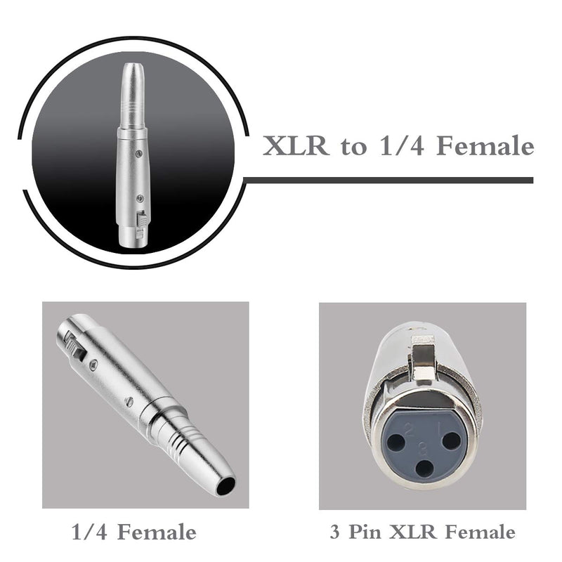 [AUSTRALIA] - COLICOLY 3 PIN XLR Female to 1/4 inch Female Cable Adapter XLR Female to 1/4 inch Female /1 pack 