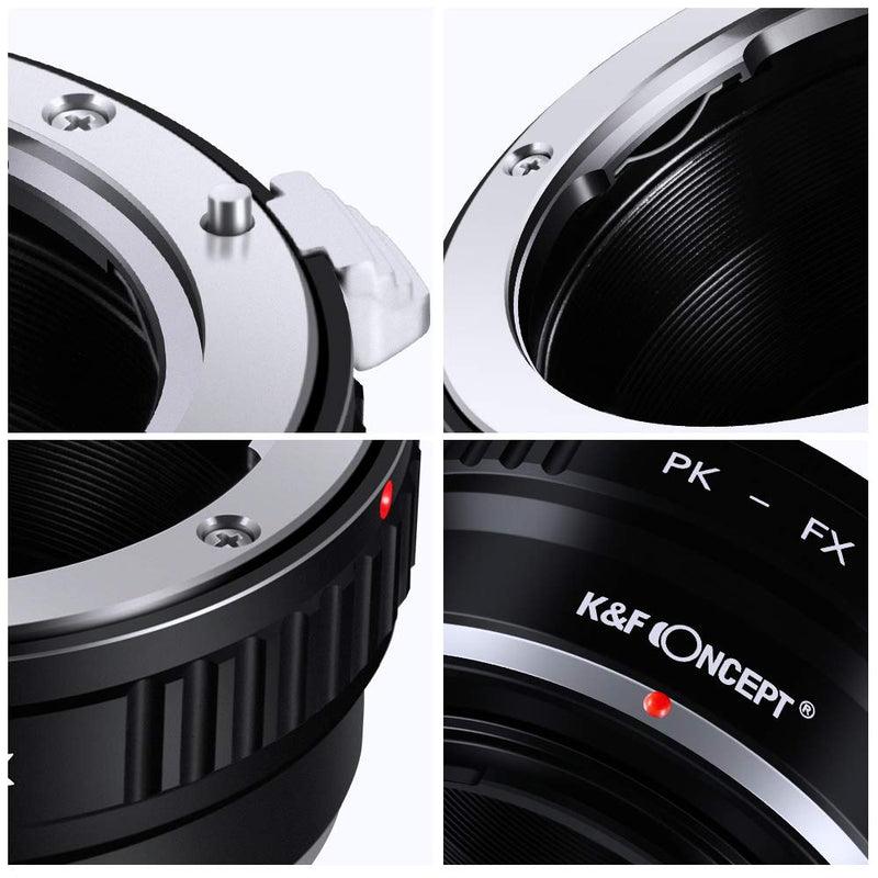 K&F Concept Lens Mount Adapter Pentax PK Lens to Fuji FX Mount Camera Adapter Fits X-Pro1 X-E1 X-M1