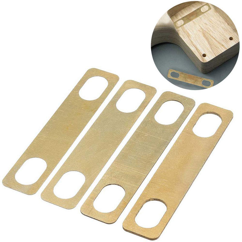 Tzong 4pcs Guitar Neck Shims 0.2mm 0.5mm 1mm Thickness Brass Shims for Electric Guitar Bass Luthier Tools