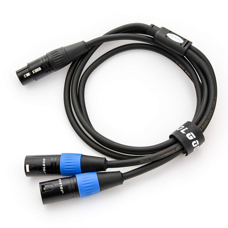 [AUSTRALIA] - XLR Splitter Cable, XLR Female to Dual XLR Male Y Splitter Microphone Cable, Female to 2 Male XLR Y Cable, 5 Feet - JOLGOO 
