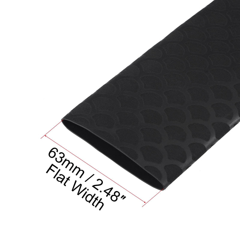uxcell Heat Shrink Wrap Tubing Sleeve for Fishing Rod Grips Handle, 63mm Flat 3.3ft 2:1 Ratio Black