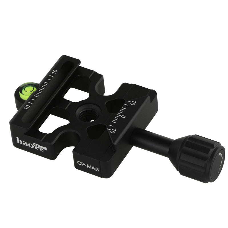 Haoge CP-MAS Screw Knob Clamp Adapter Mount for Quick Release QR Plate Camera Tripod Ballhead Monopod Ball Head Fit Arca Swiss and Manfrotto 200PL-14 RC2 Plate