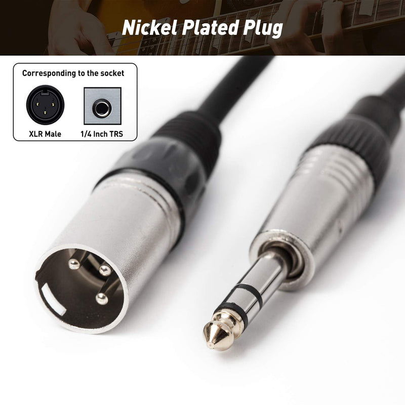 [AUSTRALIA] - Microphone Cable, 1/4 to XLR Mic Cable, Unbalanced Male to 6.35 TRS Speaker Cable, 3 Pin TS Plug Interconnect Wire, 10 FT 