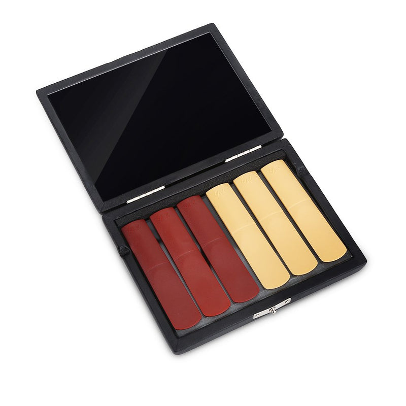 Bnineteenteam Saxophone/Clarinet Reed Case with PU Leather Cover and Slots for 6 Reeds (Black)