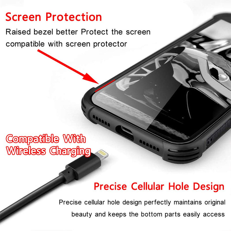 iPhone 8 Plus Case,9H Tempered Glass iPhone 7 Plus Cases for Boys Men,Funny Astronauts and Stars Pattern Shockproof Anti-Scratch Case for Apple iPhone 7/8 Plus 5.5 inch Stars Astronauts