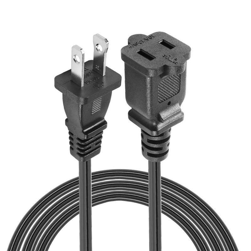 2 Pack USA Power Extension Cord Cable 125V 10A 2-Prong 2 Outlets for NEMA 5-15P to NEMA 5-15R (5ft/1.5m)