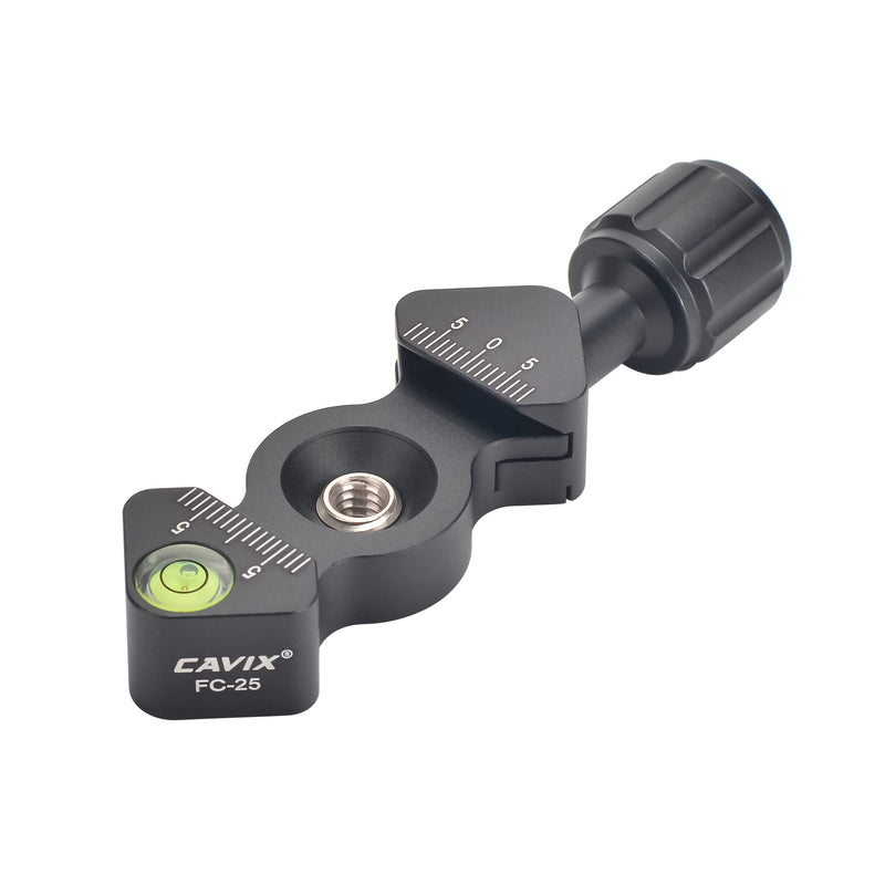 CAVIX FC-25 Mini Fish Bone Style Quick Release Clamp with 3/8"-1/4" Screw Adapter for Tripod Head Compatible with Arca-Swiss Type Plate