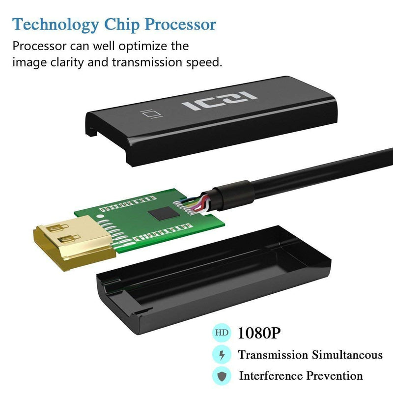 ICZI Mini DisplayPort to HDMI, Thunderbolt to HDMI (Mini DP) Adapter Cable, Gold-Plated, 10 Feet / 3 M