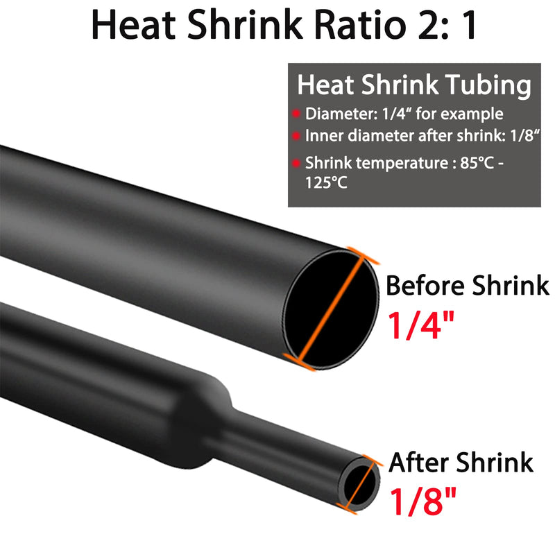 FloweryOcean Heat Shrink Tubing Kit - 2:1 Shrink Ratio,328Pcs Wire Shrink Wrap Tubing and 300W Mini Heat Gun - for Shrink Wrapping, Wire and Cable Repair, Hand Crafts