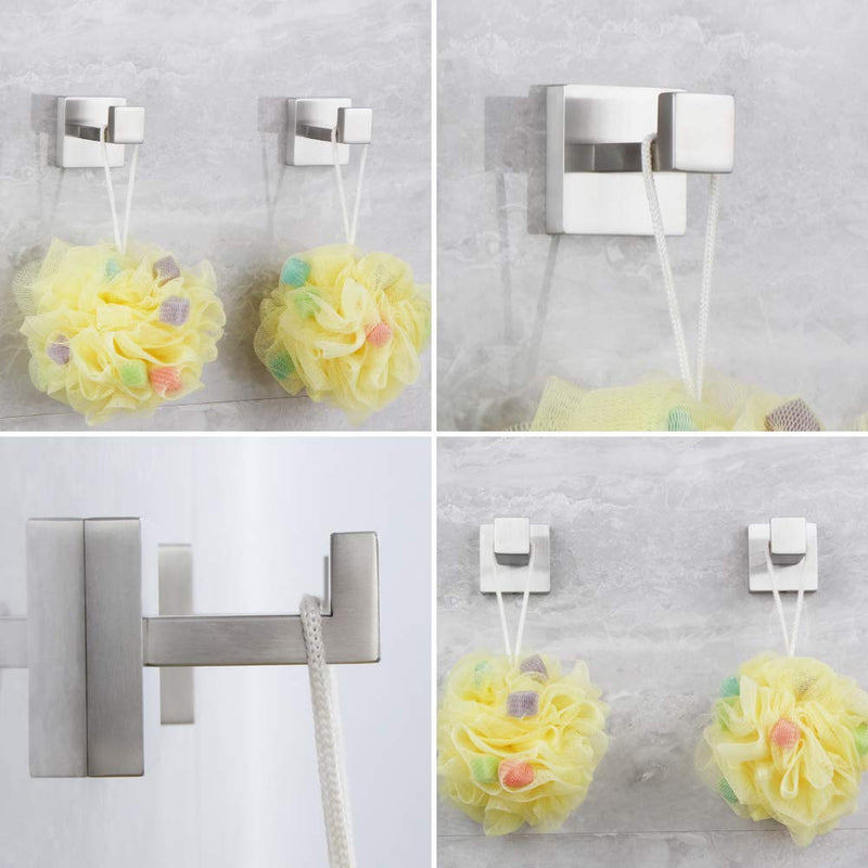 kimzcn Bathroom 3-Pieces Accessories Kit Bathroom Hardware Set Brushed Stainless Steel Wall Mounted - Includes Hand Towel Ring, 2X Robe Towel Hooks