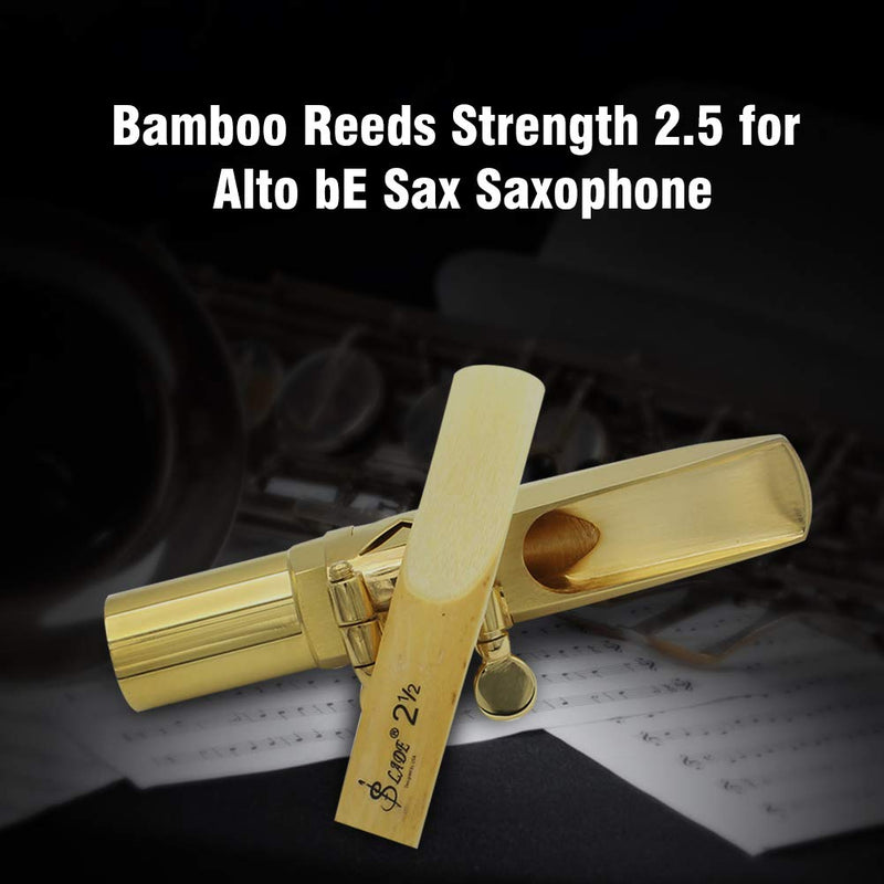 Vbestlife 10Pcs Alto BE Sax Reed, Bamboo Reeds Strength 2.5 for Alto bE Sax Saxophone Replacement Accessory