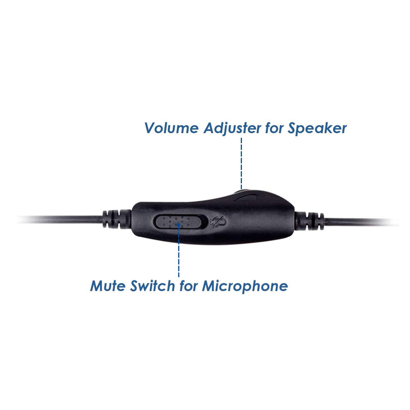 VoiceJoy Volume and Mute Switch Telephone Headset Compatible with Yealink T21 T42 etc Avaya 1608 9640 9620 9630 9640 Grandstream GXP1400 2120 etc IP Phones