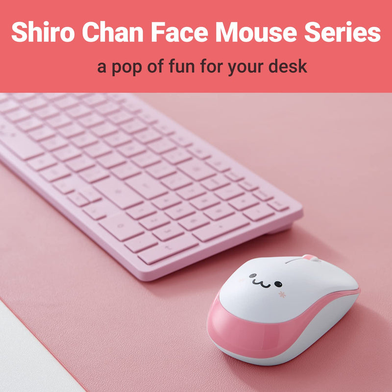 [AUSTRALIA] - ELECOM 2.4G Wireless, Portable Mobile Smiley-Face Mouse for Right/Left Handed Use, IR LED, 1200 DPI 2.5 Years Long Battery Life, Silent Click (M-IR07DRSPF1-G) pink/white 