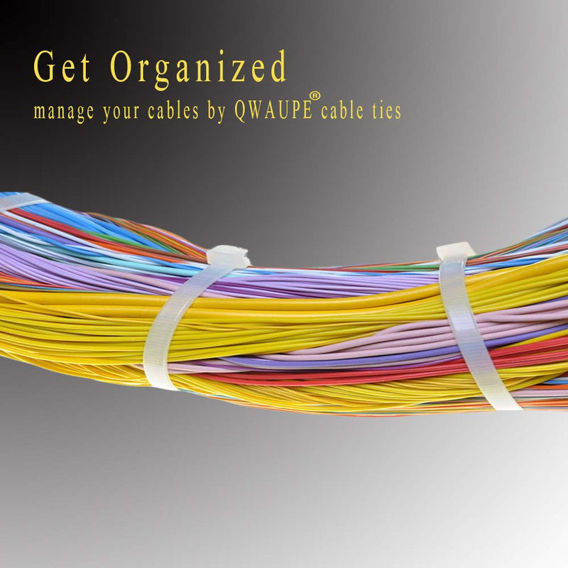 Zip Ties 8 Inch Black Heavy Duty Cable Ties 7 Dozen (84pcs) 0.19 Inch Width, Strong, 50 Pounds UV Resistant Nylon Wire Ties, Self-Locking Tie Wraps Indoor Outdoor, By QWAUPE