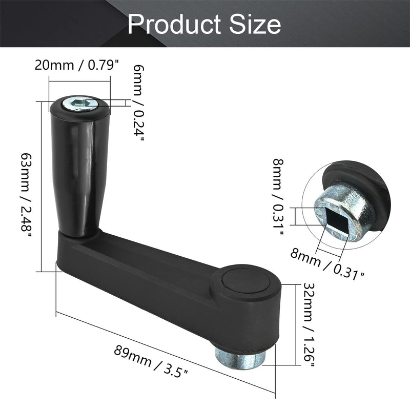 MroMax Female Thread Clamping Lever Knob Handle Grip for Machinery 1pcs Z-Black 8x8mm 1Pcs