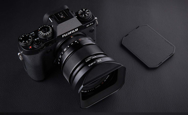Deluxe Square Metal Lens Hood Replacement w/Cover Cap for Fujifilm Fujinon XF 16mm F2.8 R WR Lens on Camera X-T30 X-T20 X-T10 X-T4 X-T3 X-T2 X-T1 X-Pro3 X-Pro2 X-Pro1 X-E3 X-E2S X-T200 X-T100 X-A7