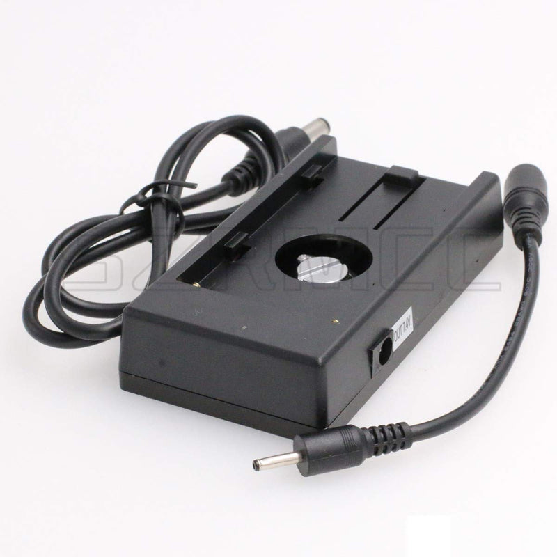 SZRMCC NP-F970 F960 F770 Battery Mount Plate Adapter with DC Barrel Cable for BMD BMCC 4K Camera