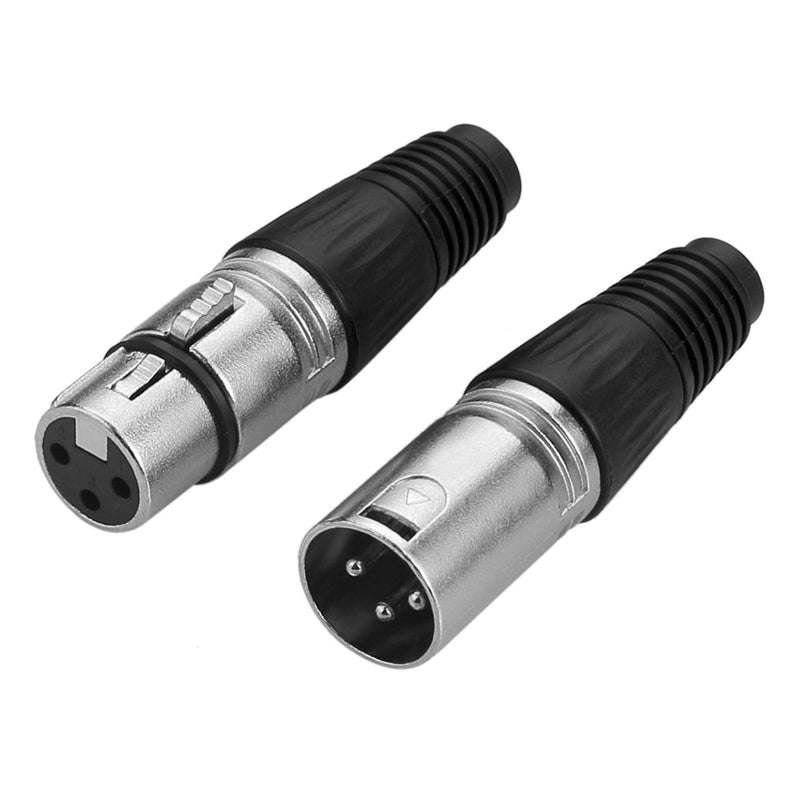 [AUSTRALIA] - Eightnoo 2 Male + 2 Female 3 Pin XLR Solder Type Microphone Line Plug Connector Mic Audio Socket (Pack of 4) Pack of 4 