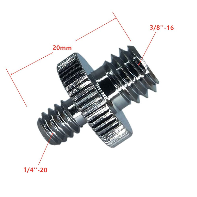 2 Pack Standard 1/4"-20 Male to 3/8"-16 Male Threaded Tripod Screw Adapter for Camera/Tripod/Monopod/Ballhead/Light Stand (1/4"-20 to 3/8"-16) 1/4"-20 to 3/8"-16