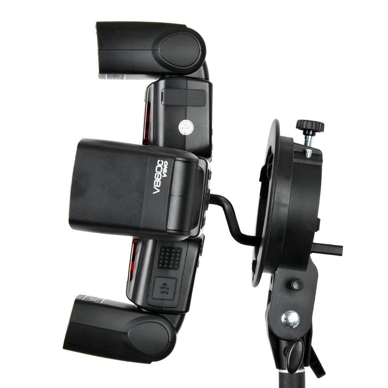 [AUSTRALIA] - Godox S-FA Four Speedlite Adapter Hot Shoe Mount Holder for S-Type Speedlite Bracket, Hot Shoe Speedlite Flash + CEARI Microfiber Clean Cloth 