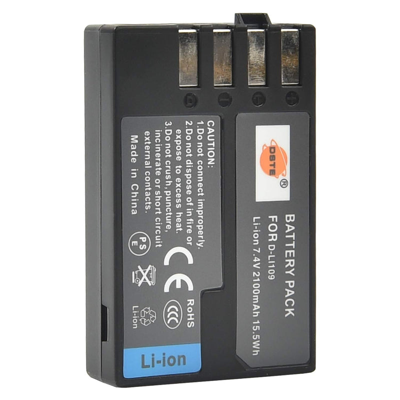 DSTE Replacement for 2X D-Li109 Li-ion Battery Compatible Pentax K-R K-30 K-50 K-500 KR K30 K50 K500 K-S1 K-S2 K-70 Camera