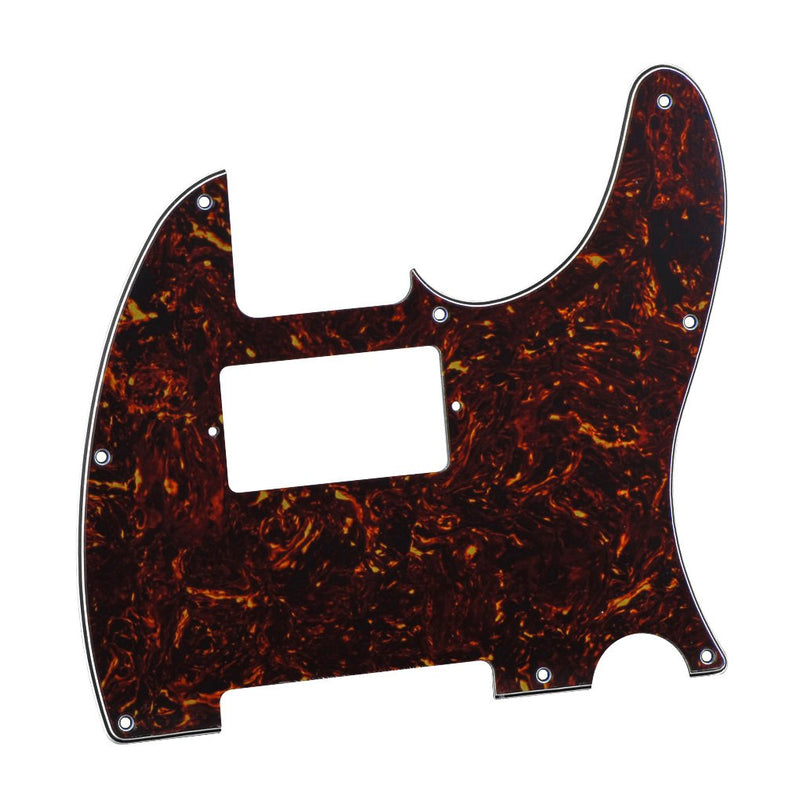 FLEOR 8 Hole Tele Pickguard Guitar Humbucker Pick Guard HH with Screws Fit USA/Mexican Fender Standard Telecaster Part, 4Ply Brown Tortoise Shell