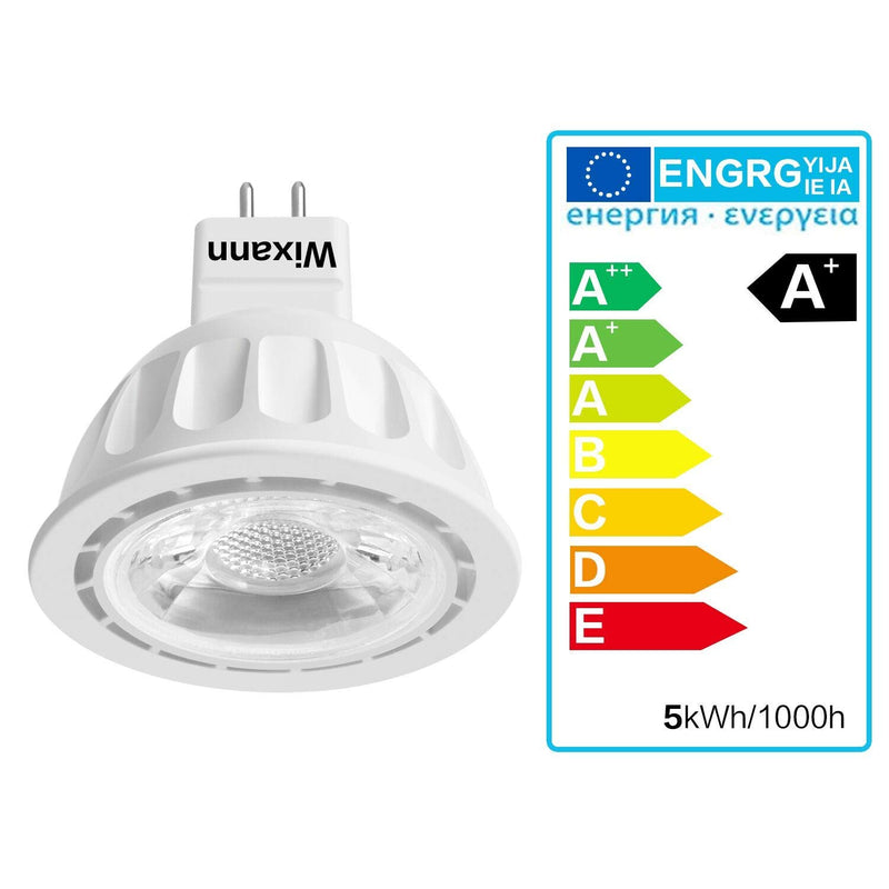 Wixann MR16 LED Light Bulb, 2700K Soft Warm White, 12-Volt, 5W-50W Equivalent, GU5.3 Bi-Pin Base, 36 Degree Spot Lighting for Indoor/Outdoor Landscape Track Bulbs-Not Dimmable (10 Pack) 2700K-non Dimmable GU5.3-10 Pack