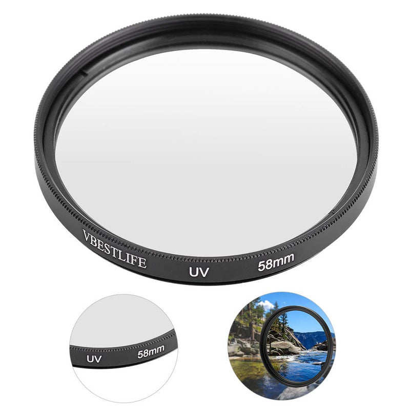 Lens UV Filter, Camera Protecting Filter High Transmittance Lens Protecting Filters for Photographer for DSLR Cameras(58MM) 58MM