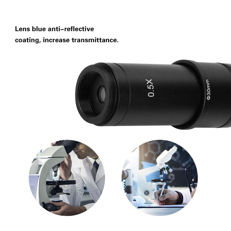Microscope Adapter 0.5× C-Mount Lens Adapter Set 23.2mm/30mm /30.5mm Ports for CCD Camera and Digital Eyepiece