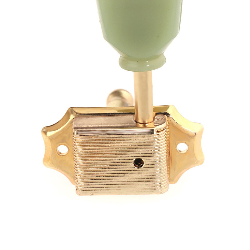 Musiclily Pro 3R3L Vintage Guitar Tuners Tuning Keys Pegs Machine Heads Set for Les Paul Style, Gold with Keystone Button