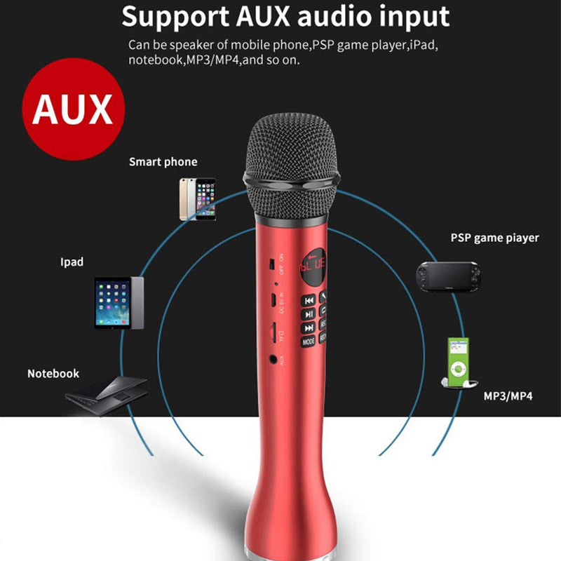 [AUSTRALIA] - JeKaVis J-M01 Bluetooth Microphone, Wireless Singing Machine with Marvelous Echo Effect for iPhone/Android/PC (Red) Red 