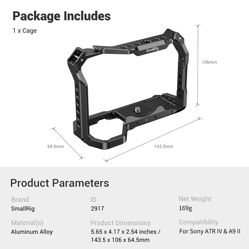 SMALLRIG Light Weight Camera Cage Only for Sony A7R IV A9 II Camera - 2917