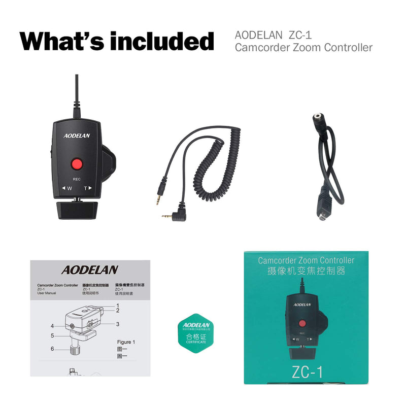 AODELAN Lanc Camcorder Zoom Controller - Video Camera Zoom and Video Recording Remote Control with 2.5mm Jack Cable for Sony 190P 150P 198P VX2000E Canon Panasonic Camera